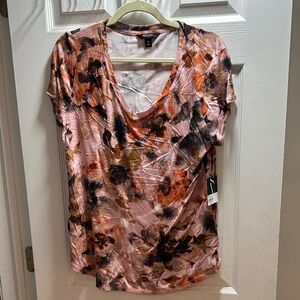 Simply Vera Vera Wang Pink Orange Draped Blouse